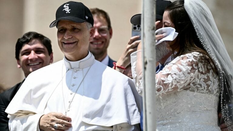 This Haverhill couple gave the pope a White Sox hat — but don't worry, they're Red Sox fans