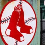 BOSTON, MASSACHUSETTS - MAY 20: A view of the Red Sox logo outside of Fenway Park on May 20, 2020 in Boston, Massachusetts.