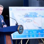 Joint Chiefs Chairman Gen. Dan Caine speaks during a news conference at the Pentagon in Washington, Sunday, June 22, 2025, after the U.S. military struck three sites in Iran, directly joining Israel's effort to destroy the country's nuclear program.