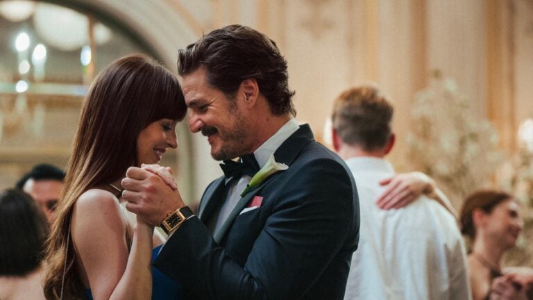 Dakota Johnson and Pedro Pascal in "Materialists."