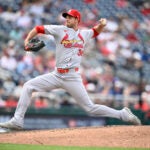 St. Louis Cardinals relief pitcher Steven Matz (32) in action during a baseball game against the Washington Nationals, Sunday, May 11, 2025, in Washington.