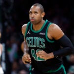 Boston Celtics center Al Horford (42) during game five of the NBA Eastern Conference semifinal against the New York Knicks at TD Garden.
