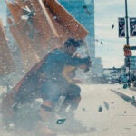 Superman -- This image released by Warner Bros. Pictures shows David Corenswet in a scene from "Superman."