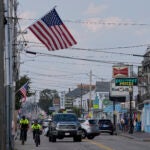 Community Service Officers from the Old Orchard Beach Police Dept. patrol on bicycles.