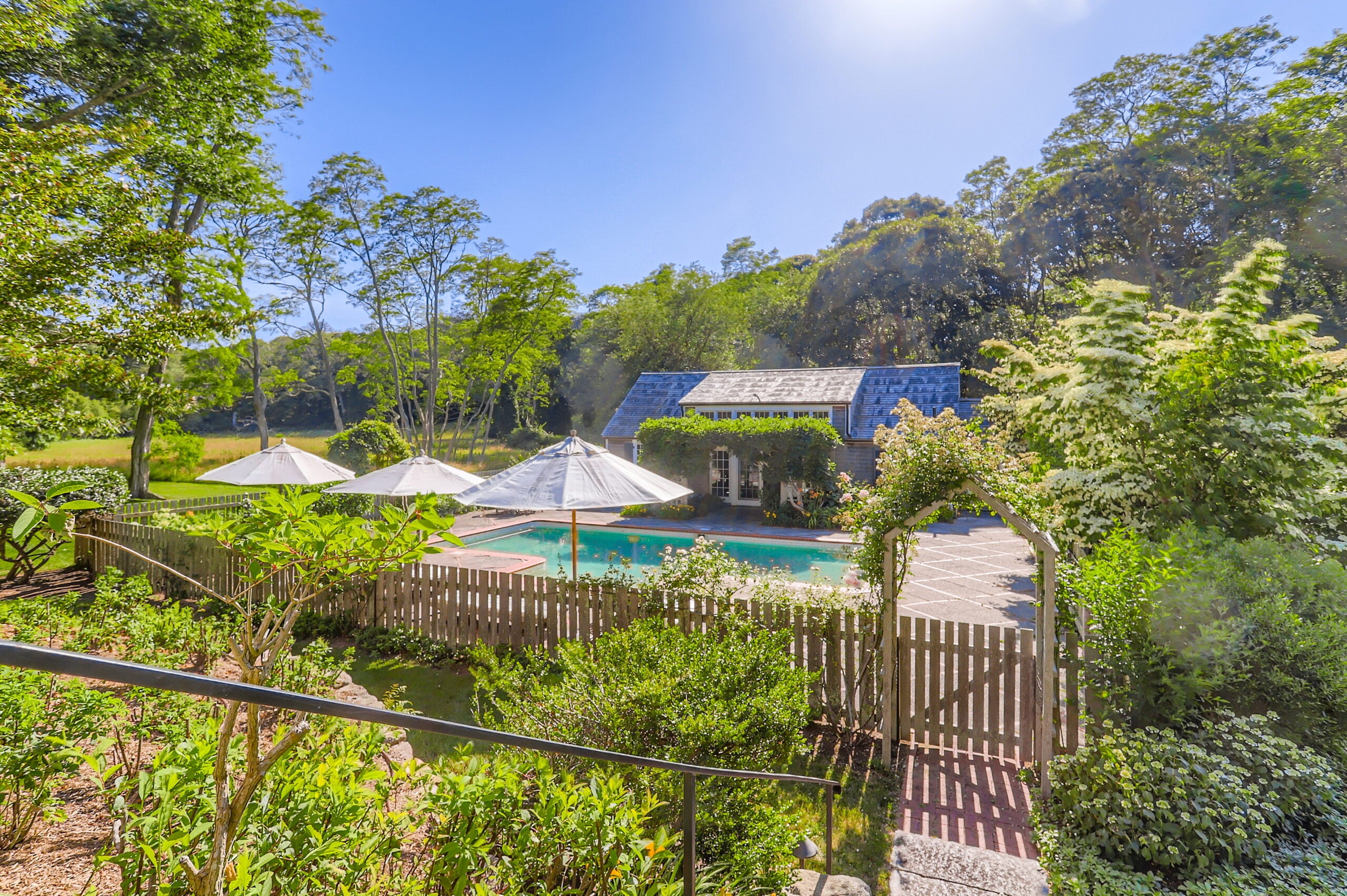 The pool and pool house.
