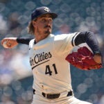 Minnesota Twins starting pitcher Joe Ryan delivers during the first inning of a baseball game against the Tampa Bay Rays, Sunday, July 6, 2025, in Minneapolis.
