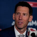 Boston Red Sox chief baseball officer Craig Breslow during a press availability at Fenway Park, Thursday, Nov. 2, 2023, in Boston.