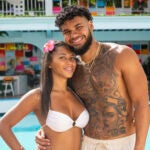 Amaya Espinal and Bryan Arenales from the reality series "Love Island USA."