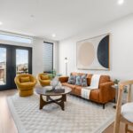 The large deck is accessible from the living room.