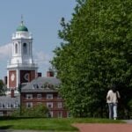The Eliot House dormitory on the Harvard University campus in Cambridge, Massachusetts.