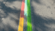 Newton residents repaint Italian flag traffic stripes