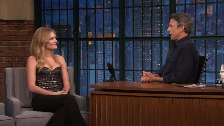 Meghann Fahy on "Late Night with Seth Meyers."