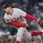 Boston Red Sox pitcher Garrett Whitlock throws against the Detroit Tigers in the sixth inning during a baseball game, Tuesday, May 13, 2025, in Detroit.