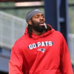 The NE Patriots held their first day of training camp at Gillette Stadium. Matthew Judon arrives on the field.