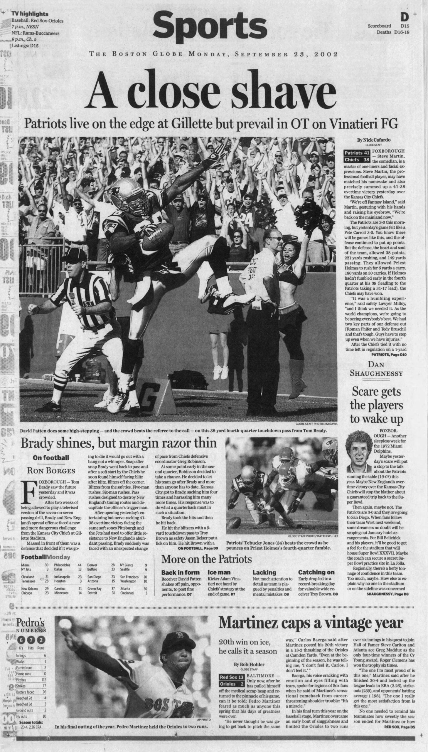 Boston Globe Sports Patriots Red Sox 2002
