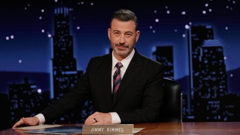 Jimmy Kimmel hosting his late night show "Jimmy Kimmel Live!" in Los Angeles.