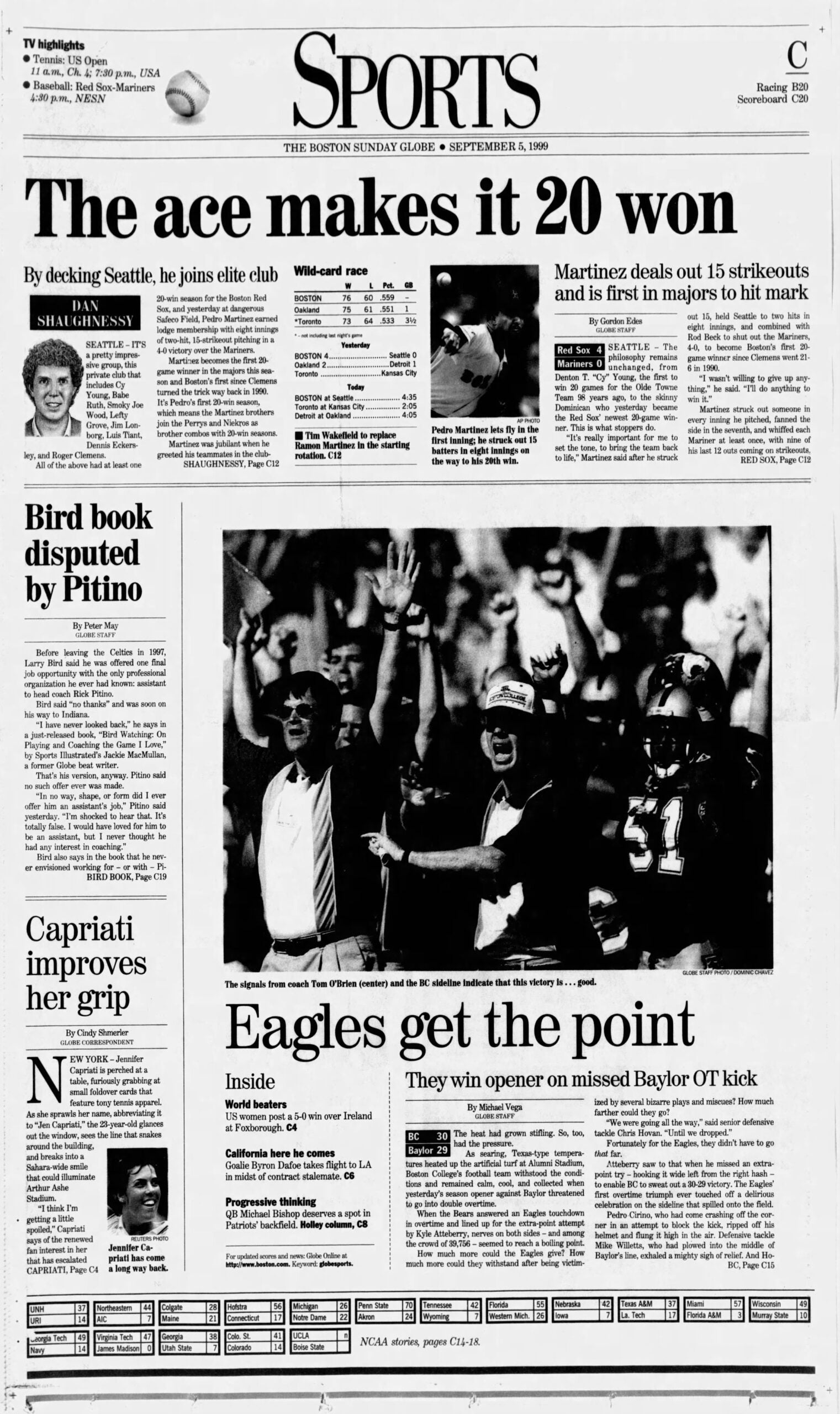 1999 Pedro Martinez Boston Globe