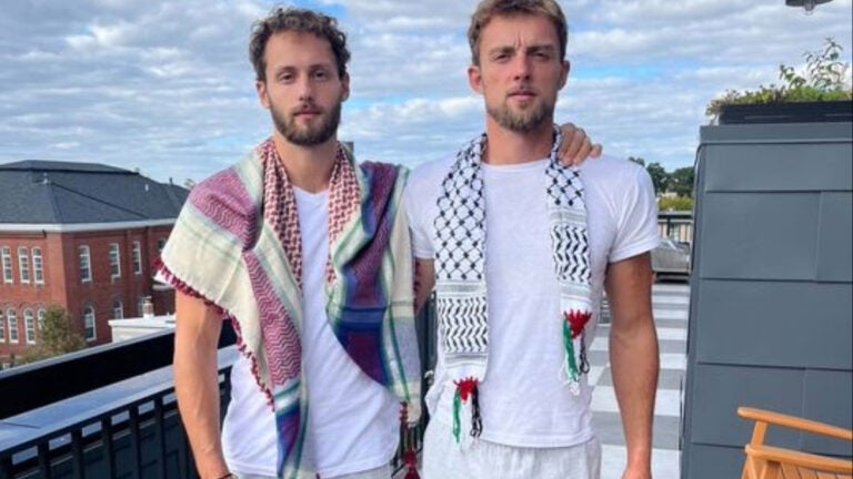 Adnaan (right) and Torleif (left) Stumo, pictured on a rooftop common area in Southeast Washington, D.C. Friday, Oct. 10.