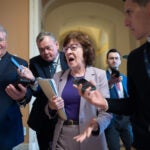 Sen. Susan Collins, R-Maine, chair of the Senate Appropriations Committee, arrives to meet with fellow Republicans.