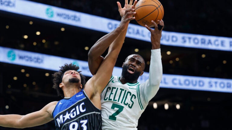 Jaylen Brown, Celtics hold off late push by short-handed Magic in win: 7 takeaways