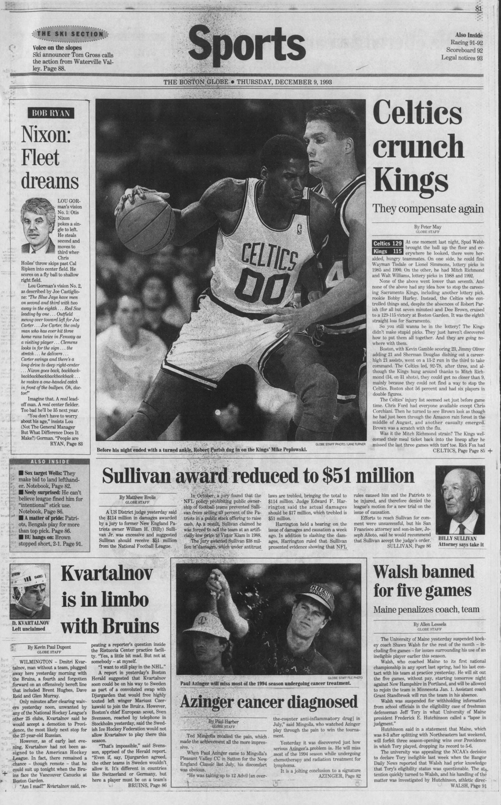 Boston Globe Sports Celtics Kings 1993