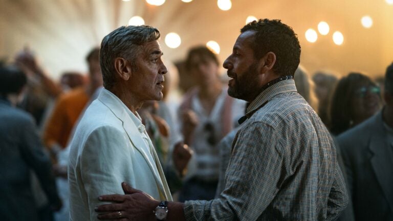 George Clooney and Adam Sandler in "Jay Kelly."