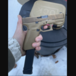 The man pleaded guilty to delivering this 9-millimeter Glock 19X semi-automatic pistol to a co-conspirator.