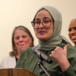 Rümeysa Öztürk speaks at a press conference May 10 after her release from ICE detention in Louisiana.
