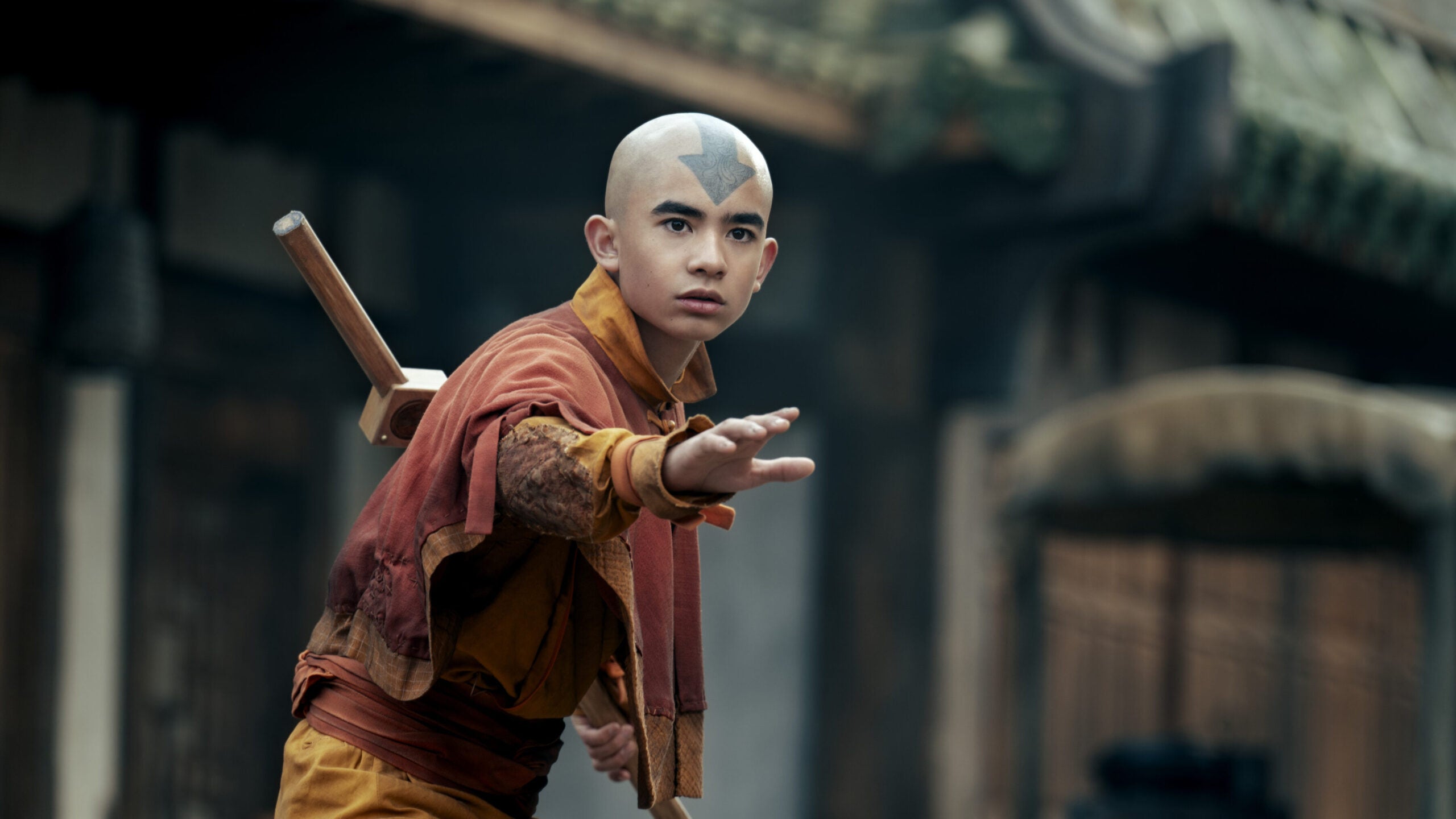 Gordan Cormier as Aang in season 2 of Avatar: The Last Airbender.