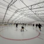 The Bruins practiced within a tent structure on Saturday at Raymond James Stadium.