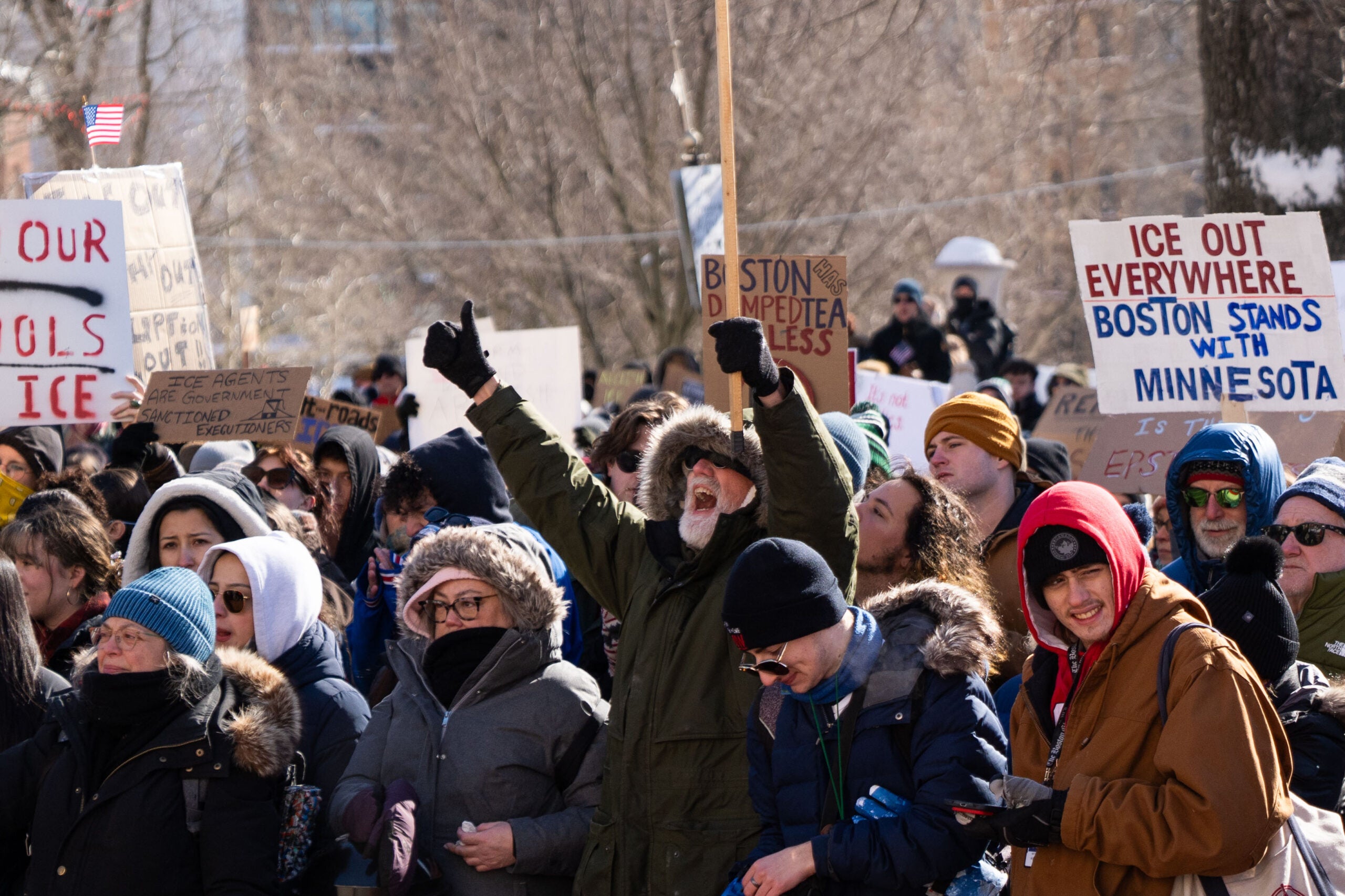 Photos from Boston’s ‘ICE Out Everywhere’ protest插图10 Photos from Boston’s ‘ICE Out Everywhere’ protest插图10