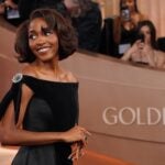 Ayo Edebiri arrived at the 83rd Golden Globes on Sunday at the Beverly Hilton in Beverly Hills, Calif.