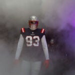 New England Patriots defensive tackle Leonard Taylor III (93) exits the tunnel to the field prior to an NFL divisional playoff football game against the Houston Texans, Sunday, Jan. 18, 2026, in Foxborough, Mass.