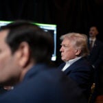 President Donald Trump monitors U.S. military operations in Venezuela, with Secretary of State Marco Rubio at Mar-a-Lago in Palm Beach, Fla.