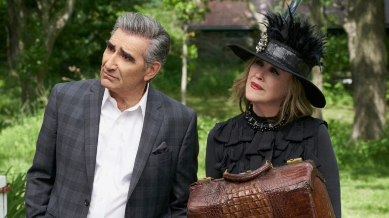 5 Catherine O’Hara movies and TV shows streaming right now插图 Eugene Levy as Johnny Rose and Catherine O'Hara as Moira Rose in "Schitt's Creek."