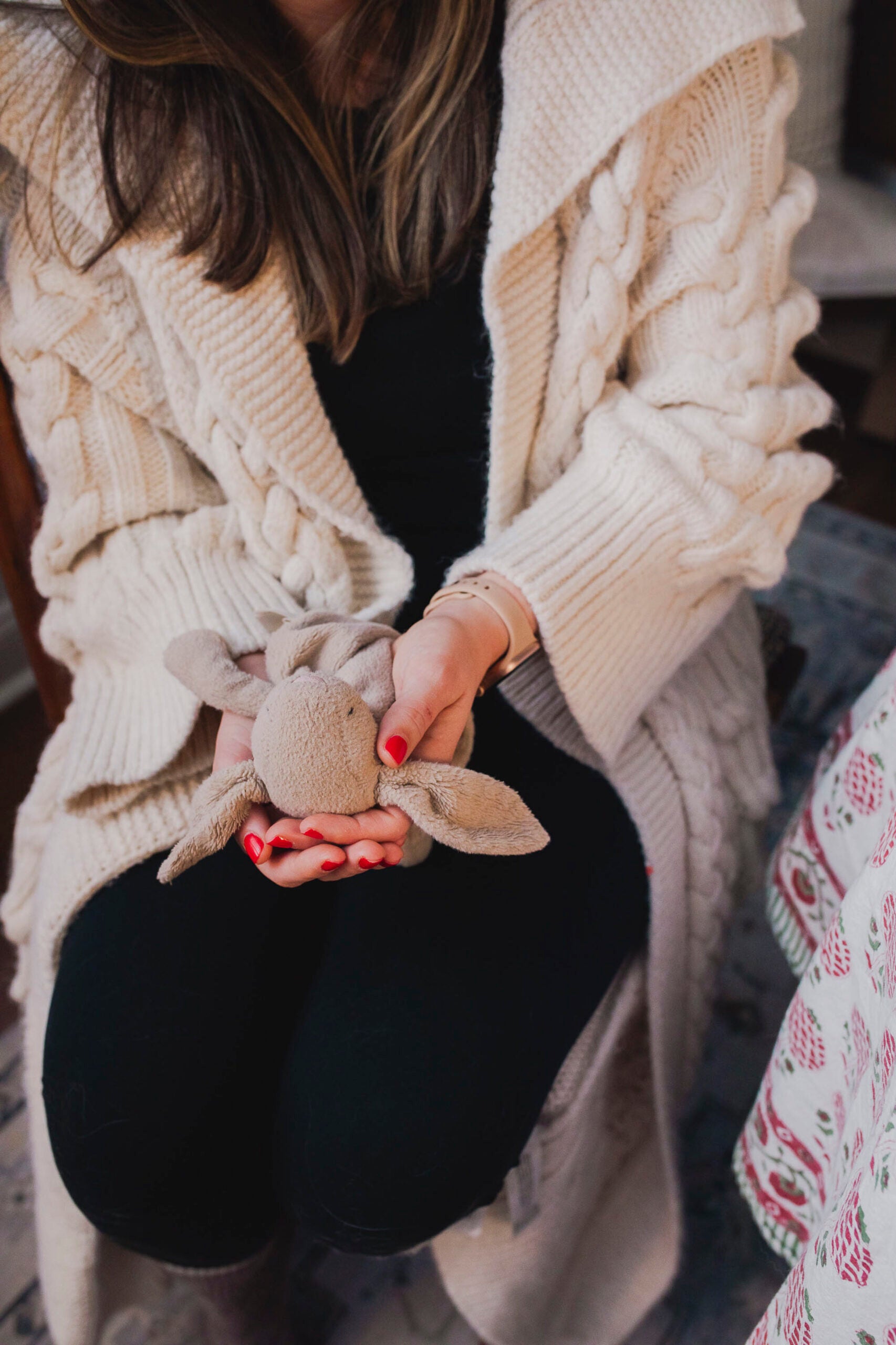 Emily Sliwinski with a toy belonging to her daughter at her home in Greensboro, N.C.