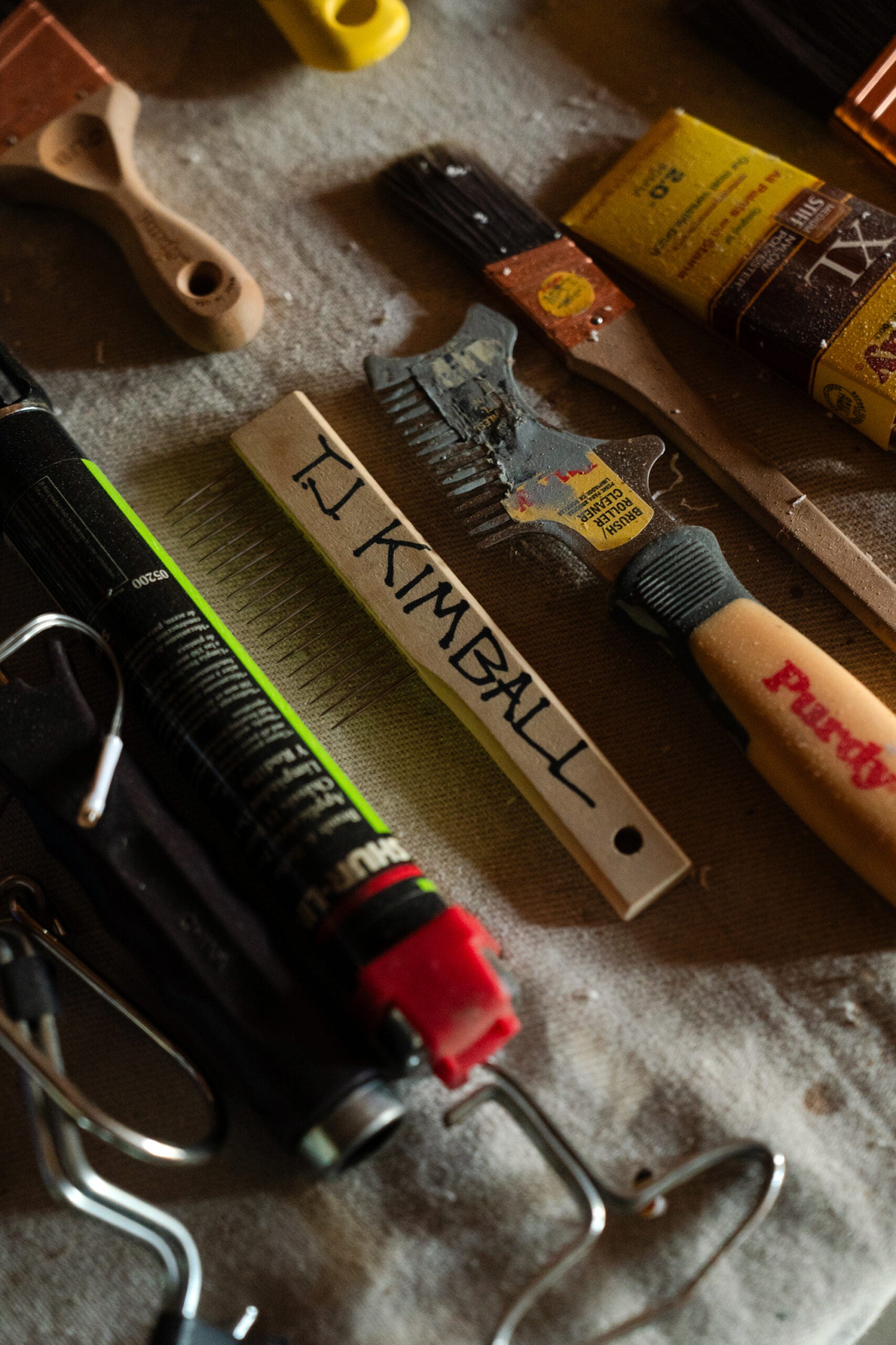 On the table in TJ Kimball's backyard shed in Raynham, Mass., the tools for a home improvement project he was planning to do remain neatly laid out. 