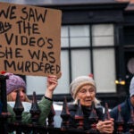 Protesters gathered Saturday in downtown Boston to demonstrate against recent shootings involving federal immigration agents.