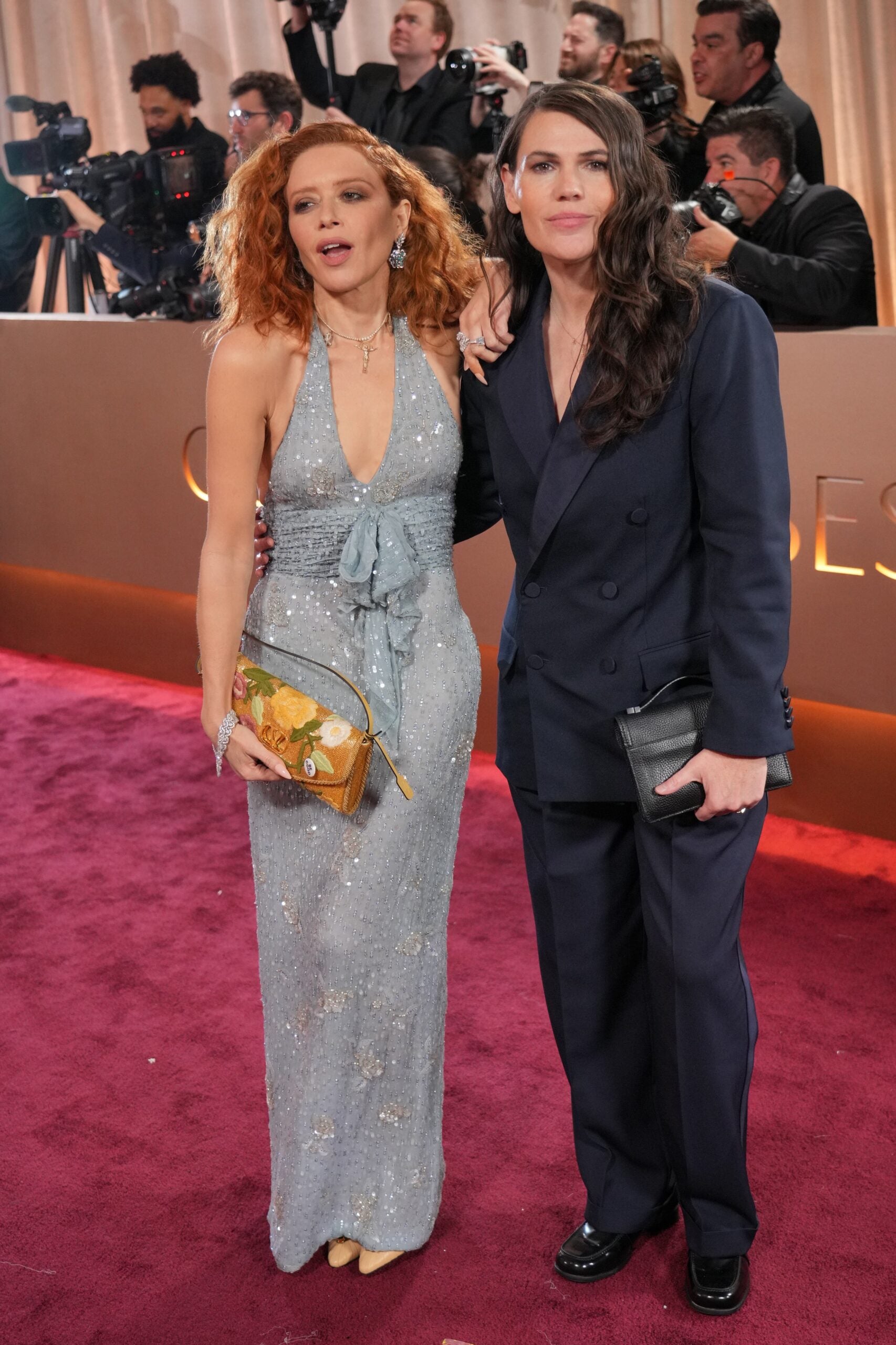 Natasha Lyonne, left, and Clea DuVall arrive at the 83rd Golden Globes on Sunday, Jan. 11, 2026, at the Beverly Hilton in Beverly Hills, Calif.