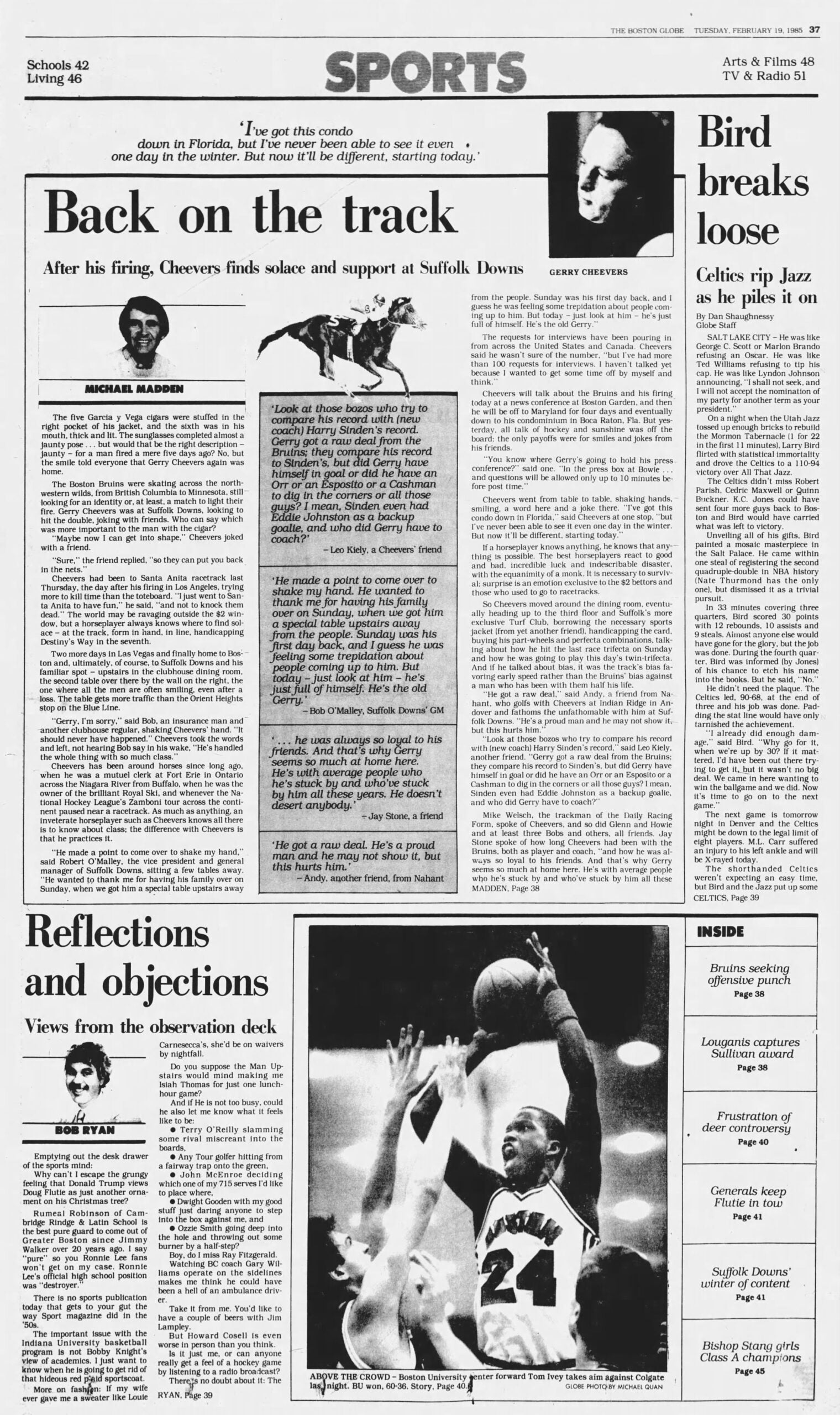 Larry Bird Celtics 1985 Globe Sports