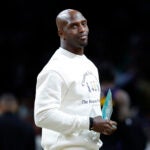 Former New England Patriot Devin McCourty is honored in the second quarter at TD Garden. (