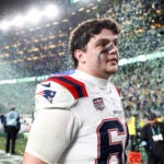 New England Patriots offensive tackle Will Campbell (66) walks off the field after the game. The Seattle Seahawks defeat the Patriots in Super Bowl LX on Feb. 8, 2026 at Levi’s Stadium.