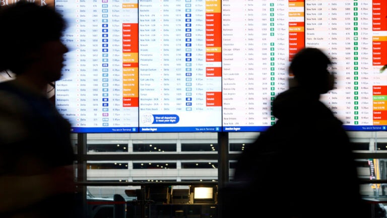 50% of departing Boston Logan Airport flights canceled Tuesday