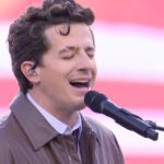 Charlie Puth performs the National Anthem before the 2026 Super Bowl in Santa Clara, California.