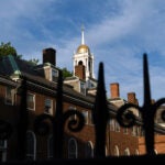 Buildings on the campus of Harvard University in Cambridge, Mass.