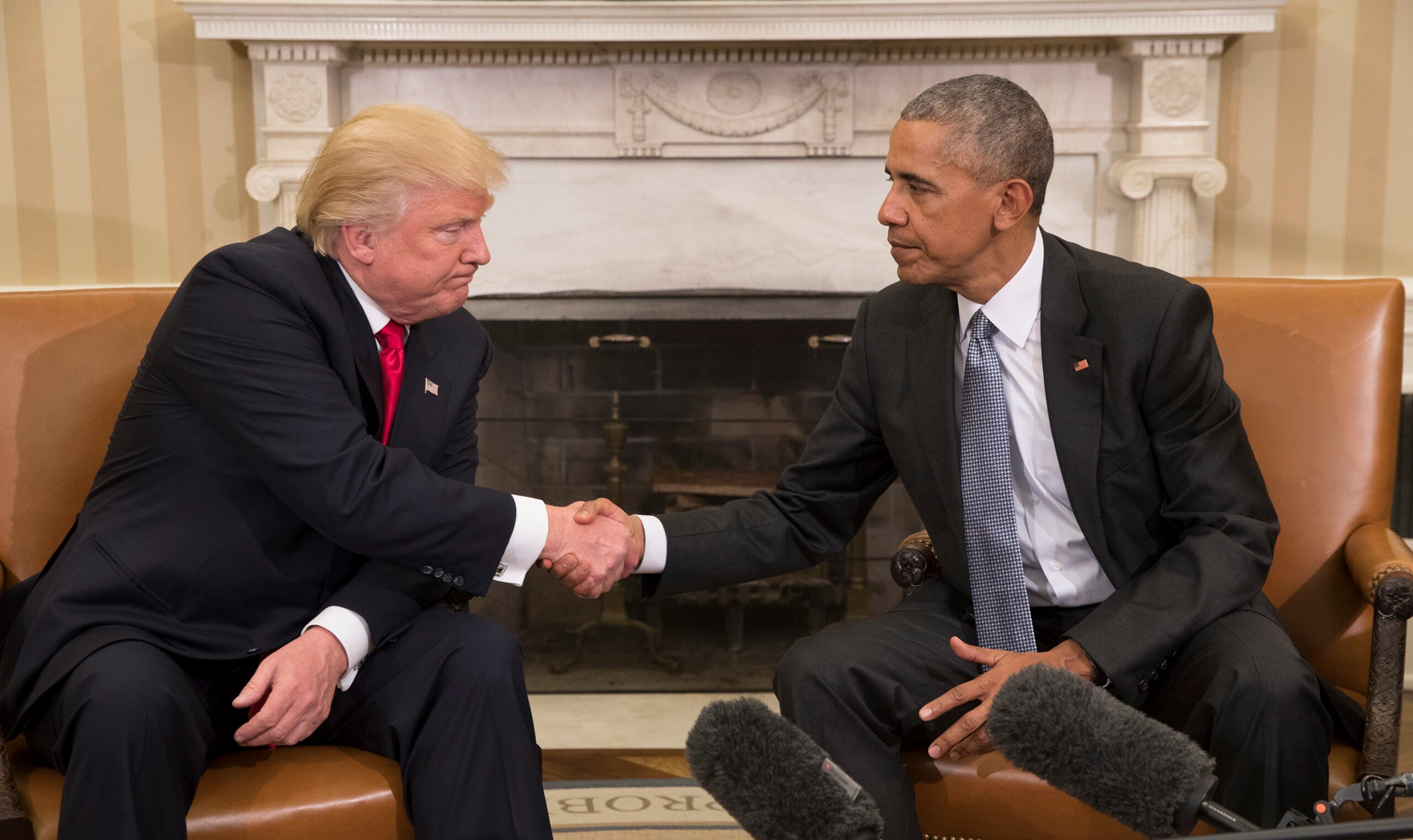 President Barack Obama with then-President-elect Donald Trump in 2016.