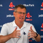 Boston Red Sox President Sam Kennedy addressed the media. Full squad reporting day for pitchers, catchers and position players. Day 6 of Boston Red Sox Spring Training at Jet Blue Park in Fort Myers, FL.