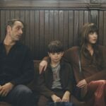 New to streaming in February 2026: Michael Angelo Covino, Simon Webster, and Dakota Johnson in "Splitsville."