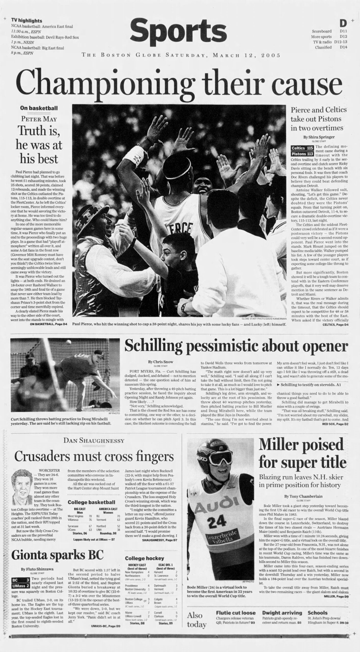 2005 Celtics Pistons Globe Sports Paul Pierce