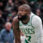 Boston Celtics guard Jaylen Brown during an NBA basketball game, Wednesday, March 4, 2026, in Boston.